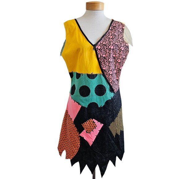 Disney Nightmare Before Christmas Sally Patchwork Pullover Dress Costume XXL - Picture 1 of 10